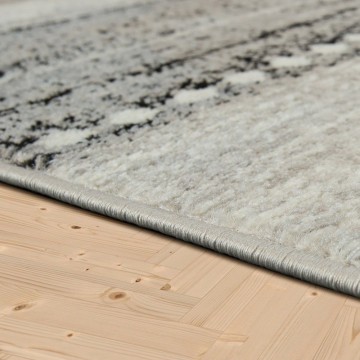 Modern tapijt karo grijs zwart 2