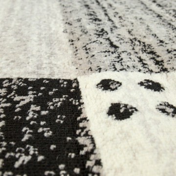 Modern tapijt karo grijs zwart 3