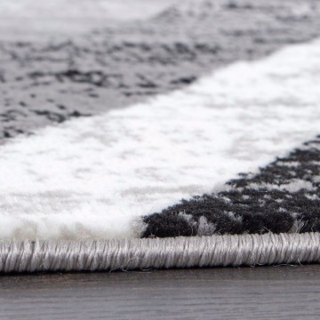 Modern tapijt rond zwart wit 3