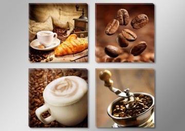 Set 4 stuks Koffie 30 x 30 cm