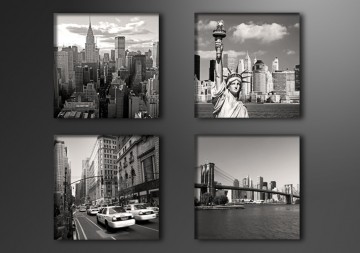 Set 4 stuks New York 20 x 20 cm