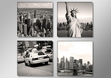 Set 4 stuks New York 30 x 30 cm