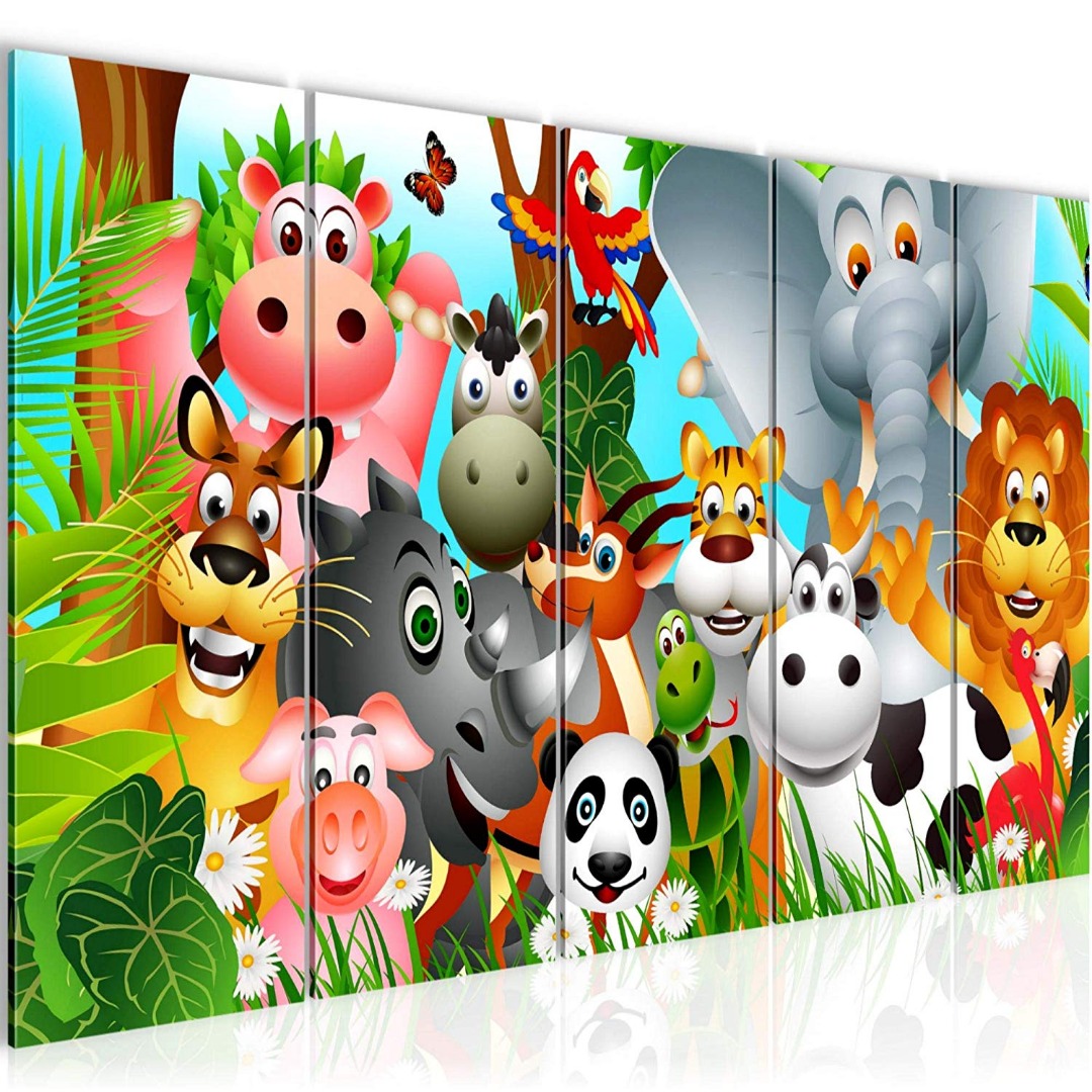 verwarring stereo getrouwd Canvas schilderij Kinderkamer dieren - Gratis verzending!