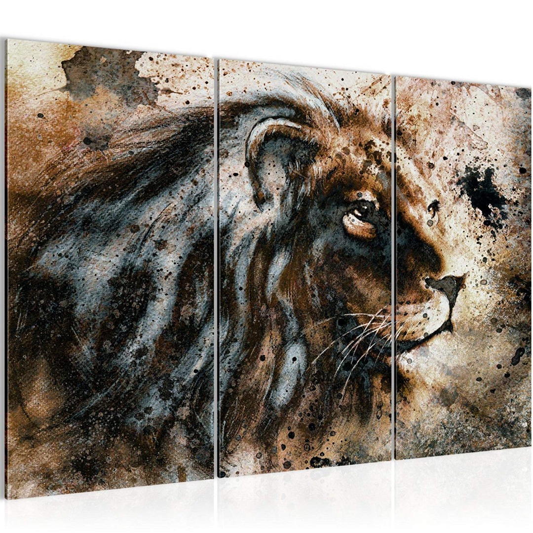 elk afvoer Luidruchtig Canvas schilderij Dieren Leeuw - Gratis verzending!