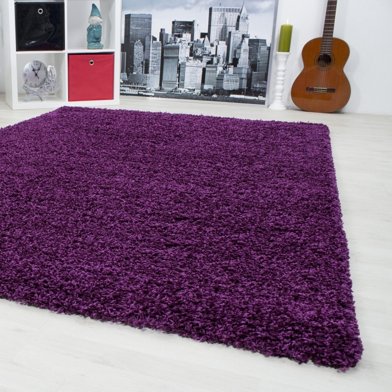 Hoogpolig shaggy tapijt Lila Paars - Gratis