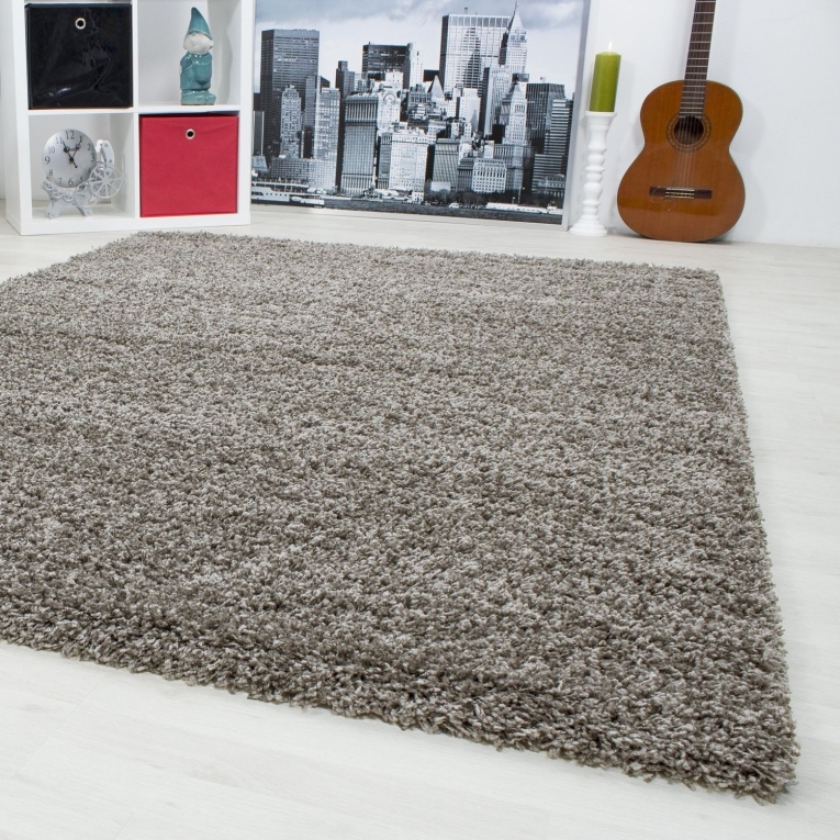 Post impressionisme Sandy Theoretisch Hoogpolig shaggy tapijt Taupe - Gratis verzending!