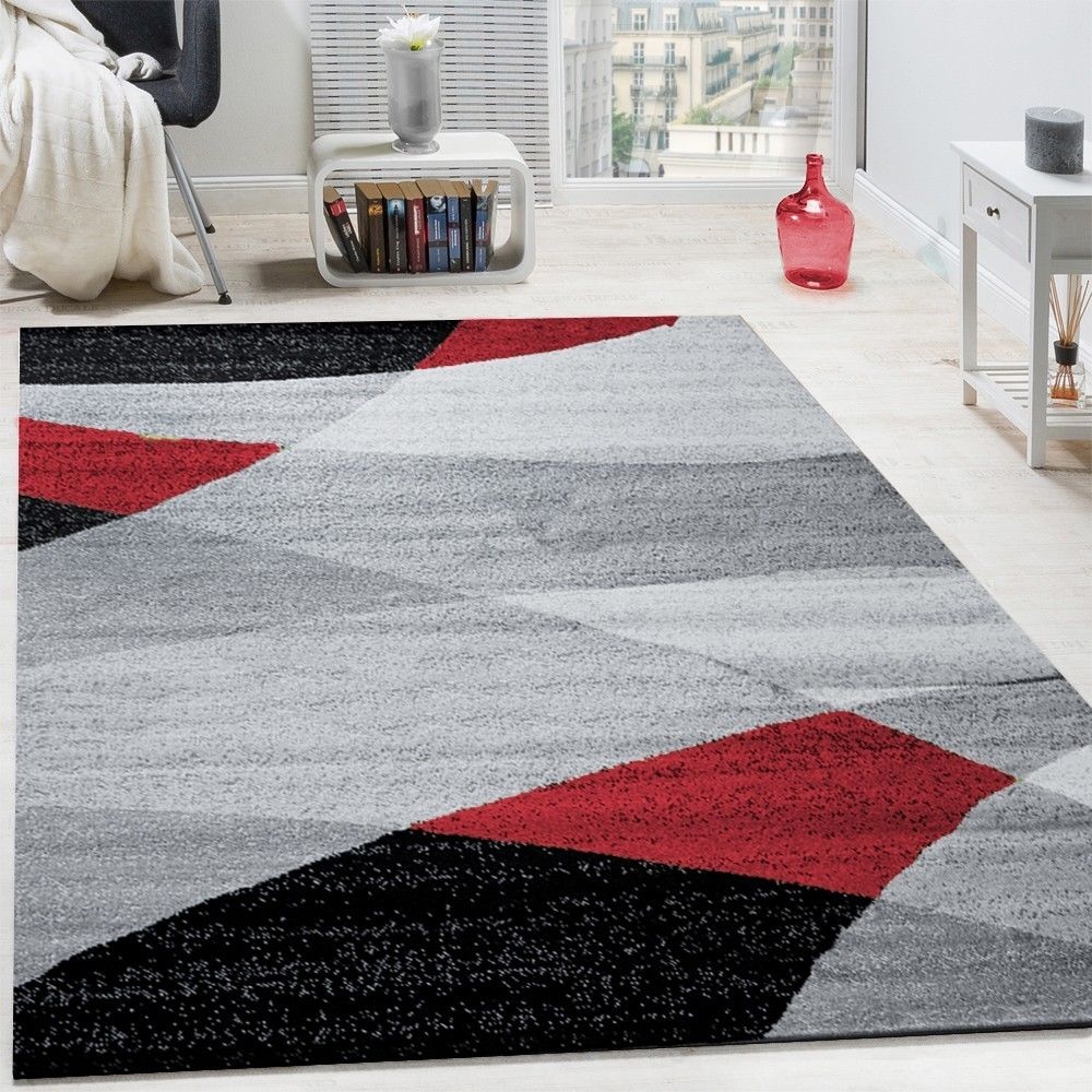 begaan omzeilen Onverschilligheid Modern tapijt grijs rood - Gratis verzending!
